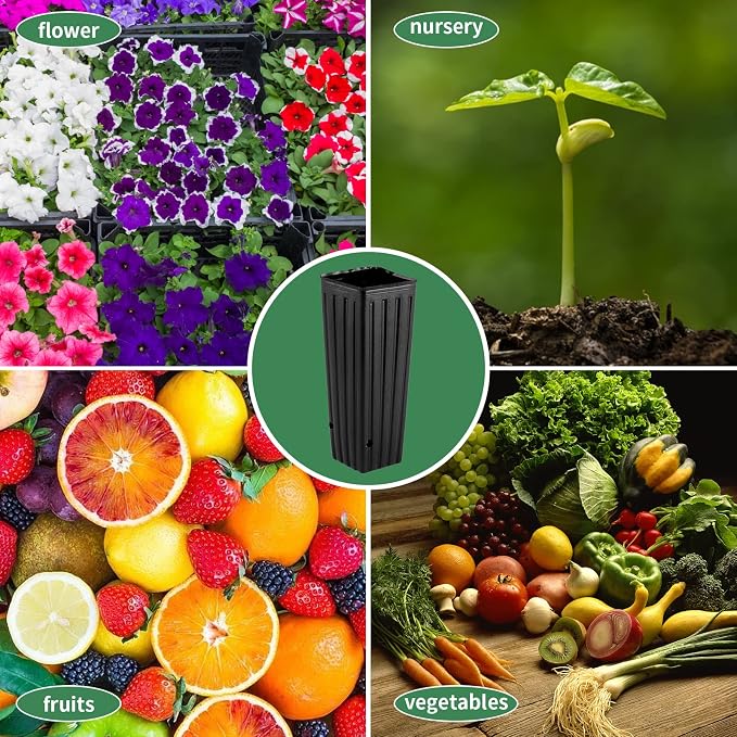 50 Pcs 12" Tall Tree Pots Plastic Deep Nursery Pots Tall Nursery Tree Pots - Image 6