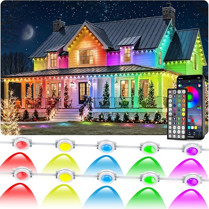 100FT Permanent Outdoor Lights for House Waterproof, Outdoor Permanent led by Unknown