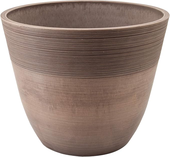 PSW Pot Collection FM35TP 14-inch Plastic/Stone/Wood Composite Large Ribbed by PSW