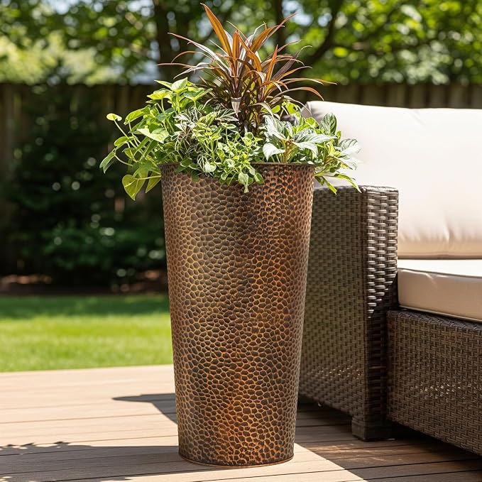 Worth 2 Pack 25" Tall Narrow Metal Planter - Image 7