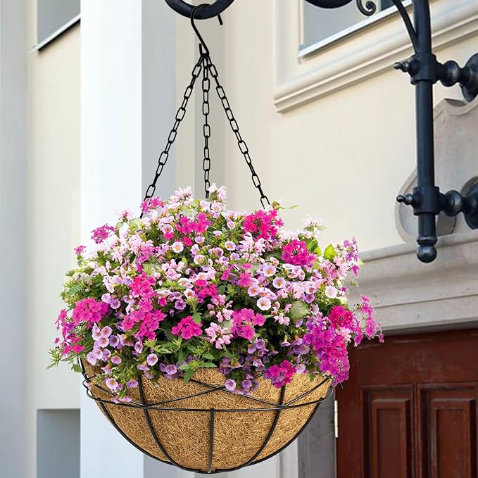 2 Pack 20 Inch Extra Large Deep Hanging Planters - Image 5