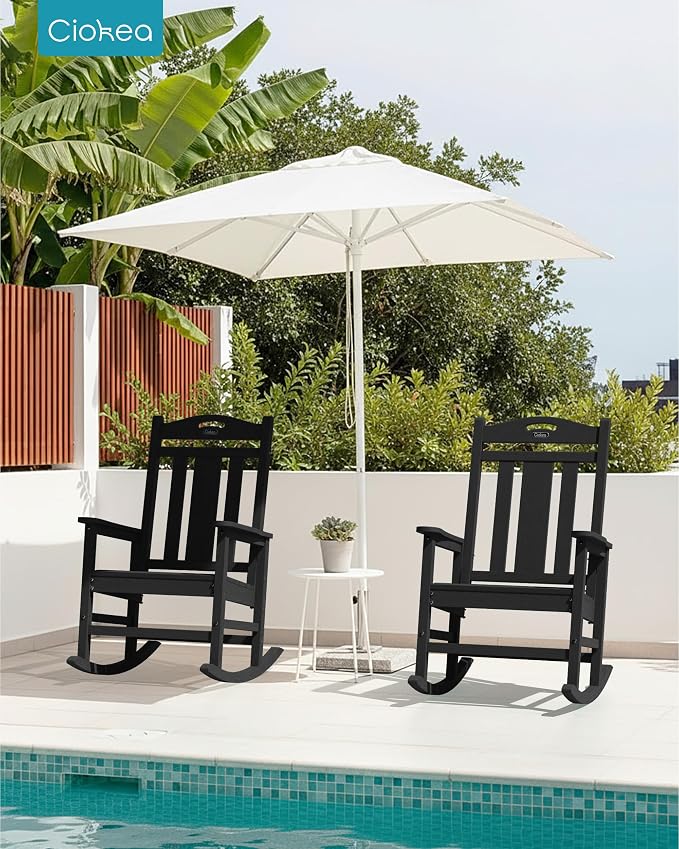 Ciokea Oversized Outdoor Rocking Chair, 380lbs Heavy-Duty Large Patio Rocker - Image 2