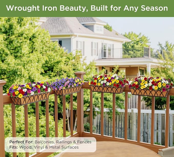 HFHOME 24 inch Window Deck Rail Planter - Image 7