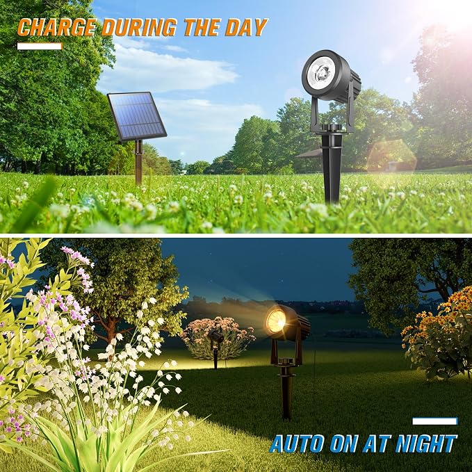APONUO Solar Spot Lights Outdoor 4-in-1 Solar Landscape Lights Dusk to Dawn - Image 5