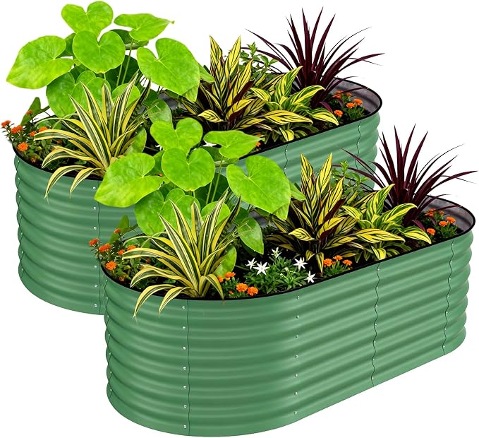 2 Pcs Raised Garden Beds Outdoor 10x4x1.5 ft by GarveeLife