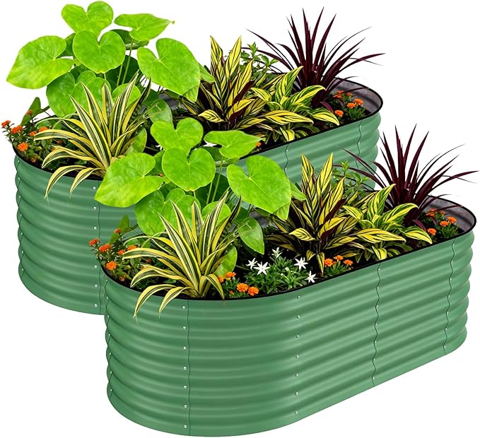 2 Pcs Raised Garden Beds Outdoor 4x2x2 ft by GarveeLife