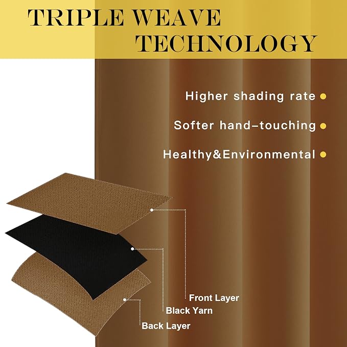 NICETOWN Gold Brown Sliding Glass Door Curtain - Image 4