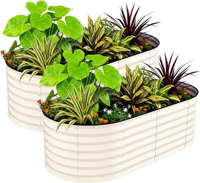 GarveeLife 2 Pcs Raised Garden Beds Outdoor 8x4x1.5 ft by GarveeLife