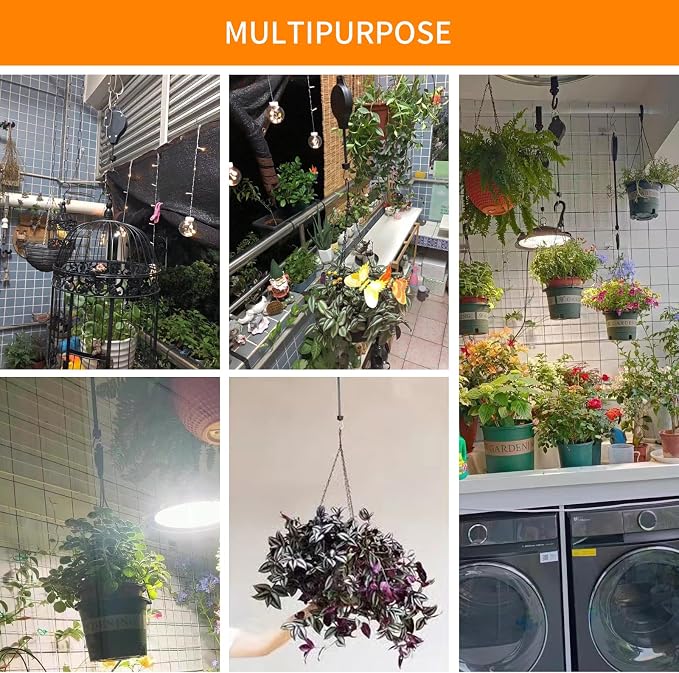 6PCS Retractable Hanging Plant Pulley Hook - Image 7