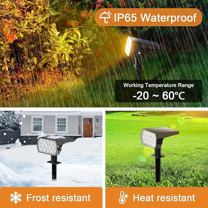 Solar Spot Lights Outdoor Color Changing, Christmas IP65 Waterproof Landscape - Image 3