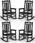 Ciokea Oversized Outdoor Rocking Chairs Set of 4, 380lbs Heavy-Duty Large Patio by CIOKEA