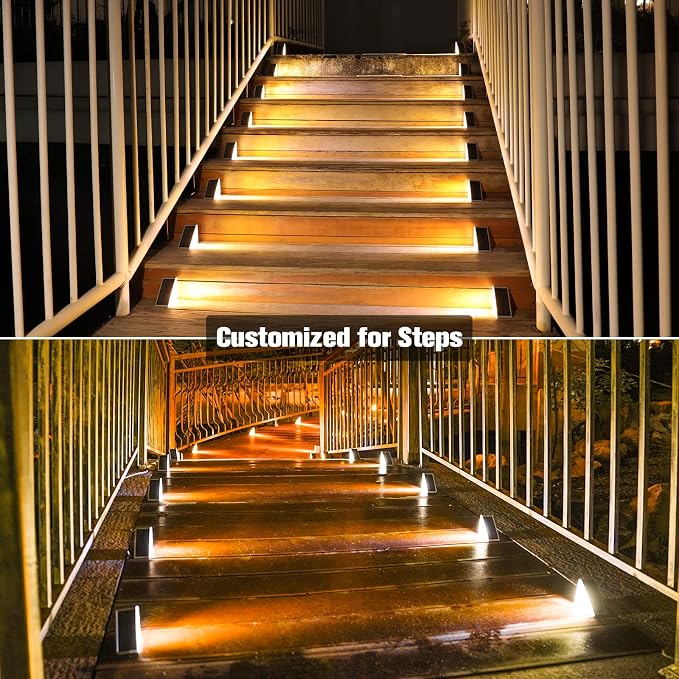 VOLISUN Outdoor Stair Lights 12 Pack, Solar Step Lights Waterproof IP67 - Image 3
