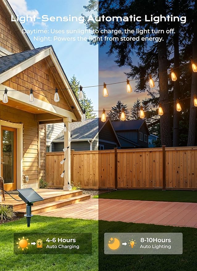 Brightown 151FT Solar String Lights Outdoor Waterproof, Patio Lights - Image 4