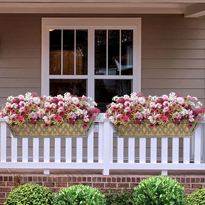 6 Pack 24 Inch Window Boxes Planters Railing Planter Box - Image 2