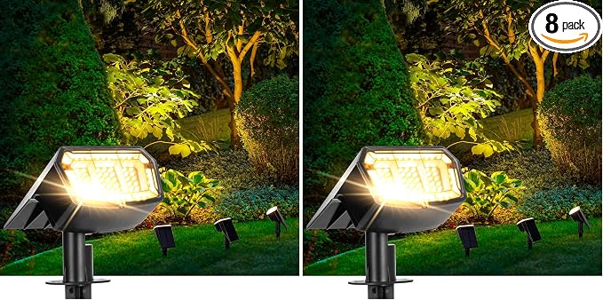 Solar spotlights Outdoor 63 LED 3 Lighting Modes, IP65 Waterproof Lighten Yard by AUDERWIN