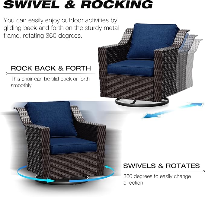 Joyside Outdoor Swivel Chair, Patio Swivel Chairs - Image 3