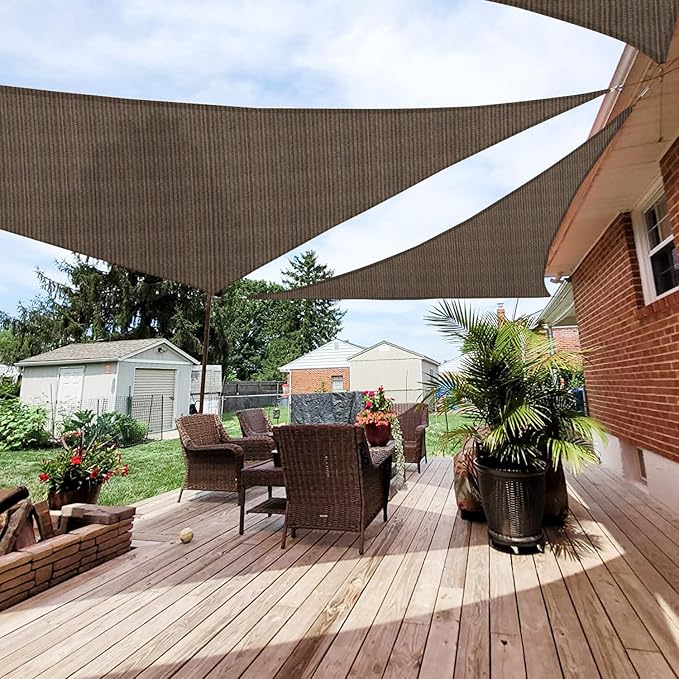Patio Paradise 2' x 2' x 2' Sun Shade Sail Triangle Canopy Shade Cloth Fabric by Patio