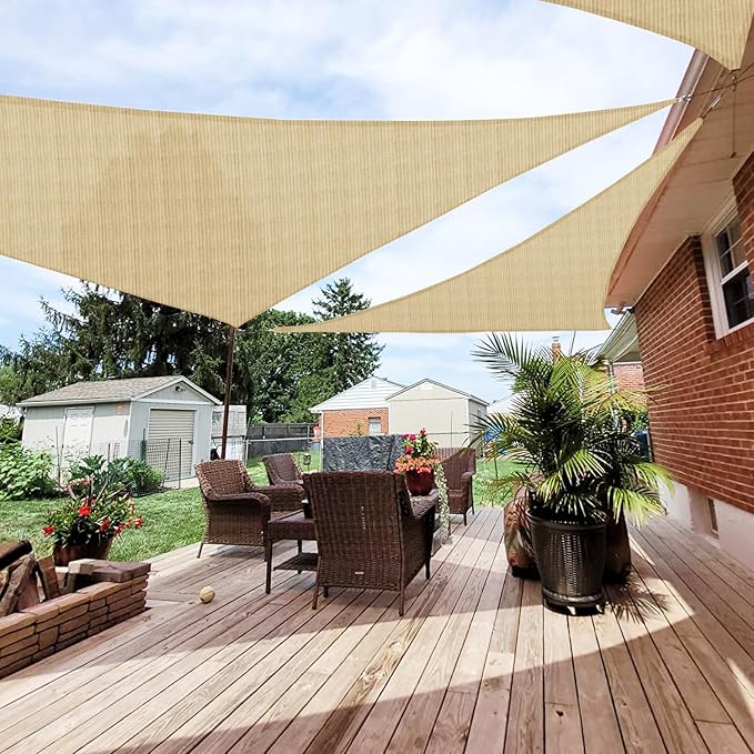Patio Paradise 23' x 23' x 23' Sun Shade Sail Triangle Canopy Shade Cloth by Patio