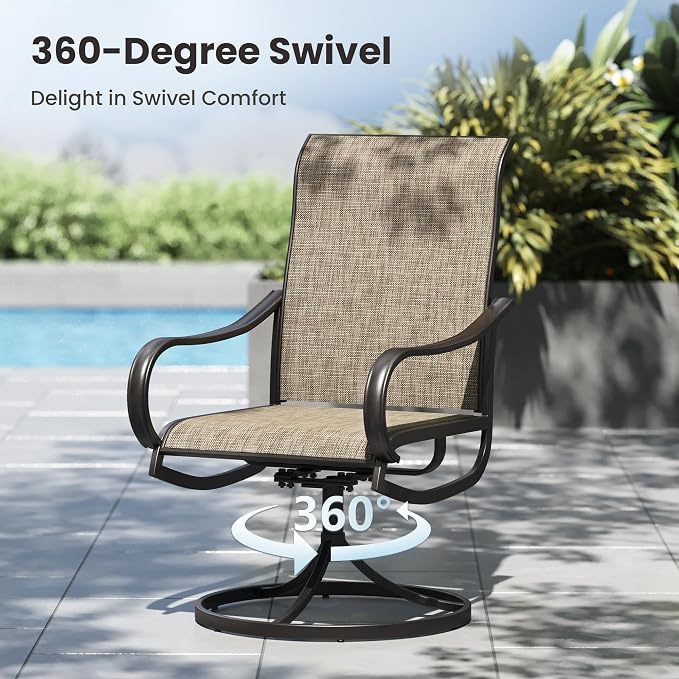 PHI VILLA Outdoor Dining Set for 6 Person, Expandable Table for 6-8 Person and - Image 8