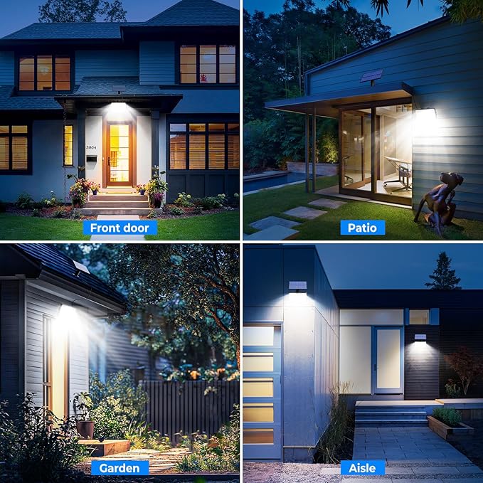 Peasur 2 Pack Solar Motion Lights Outdoor, 318 LED Solar Security Light - Image 2