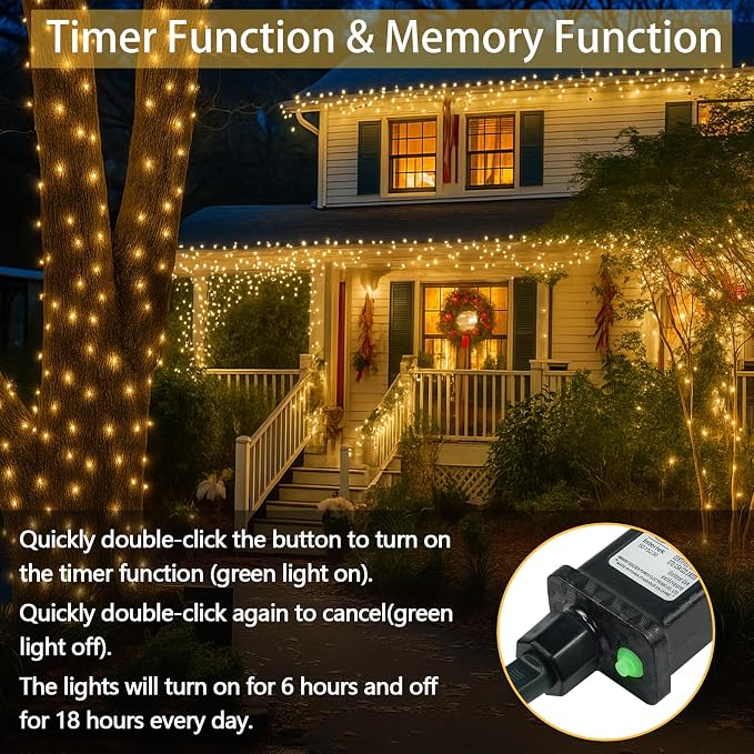 Super-Long 180FT 500 LED Christmas String Lights Indoor Outdoor, 13 Modes Warm - Image 5