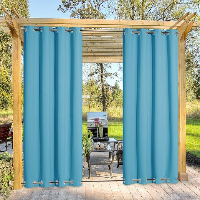NICETOWN Outdoor Curtain for Patio Extra Long 120" L, Waterproof & Windproof by NICETOWN