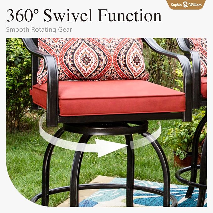 Sophia & William 7-Piece Outdoor Bar Set, Bar Height Patio Table and Chairs - Image 2