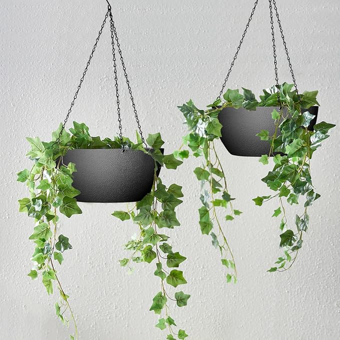 WOUSIWER 13 inch 2Pack Large Hanging Planters - Image 3