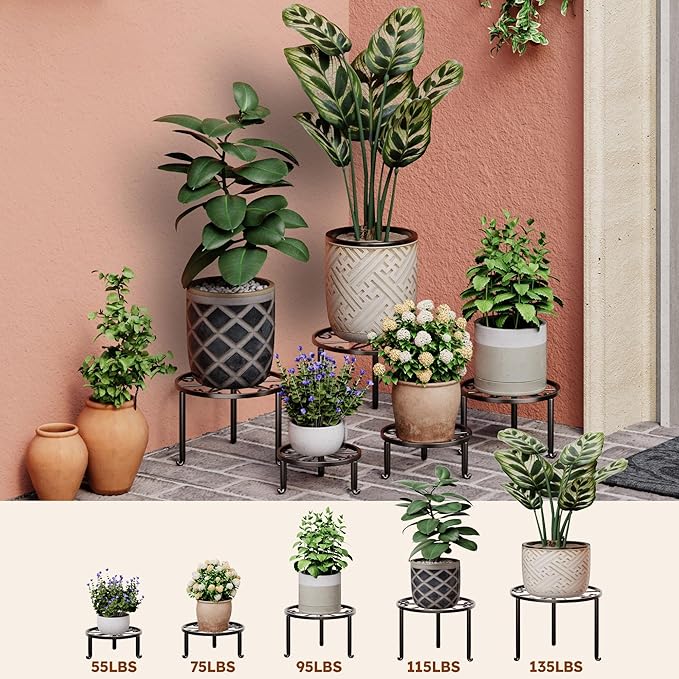 5 Pack Metal Plant Stand Heavy Duty Metal Plant Shelf - Image 3