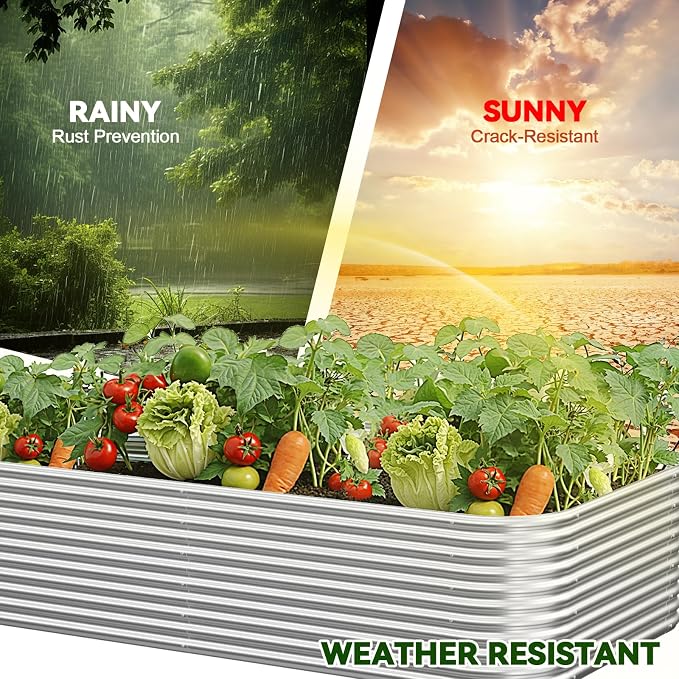 2 Pack Tall 8x4FT Corrugated Galvanized Steel Raised Garden Bed Outdoor - Image 6