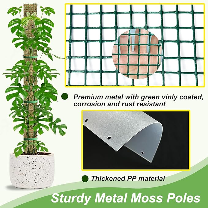 60"/40"/24" Metal Moss Pole, D Shape Sphagnum Moss Pole, Moss Poles - Image 2