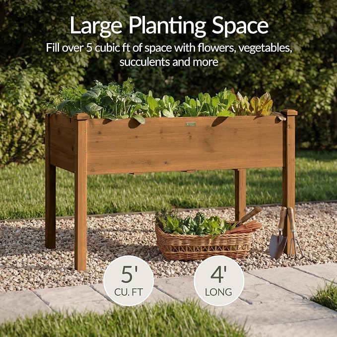 Best Choice Products 48 x 24 x 30 Inches Raised Garden Bed, Elevated Wood - Image 3