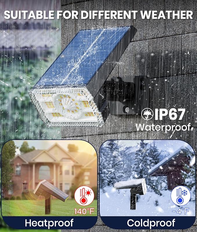 12 Pack Solar Spotlights Outdoor Waterproof IP67, Adjustable Wall&Ground Lights - Image 3