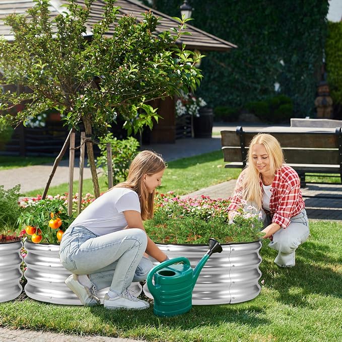 JERIA Raised Garden Bed, Galvanized Raised 2 PCS 2×2×1ft Planter Boxes Outdoor - Image 6