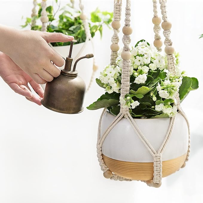 Mkono Macrame Plant Hanger Indoor Hanging Planter Basket - Image 3