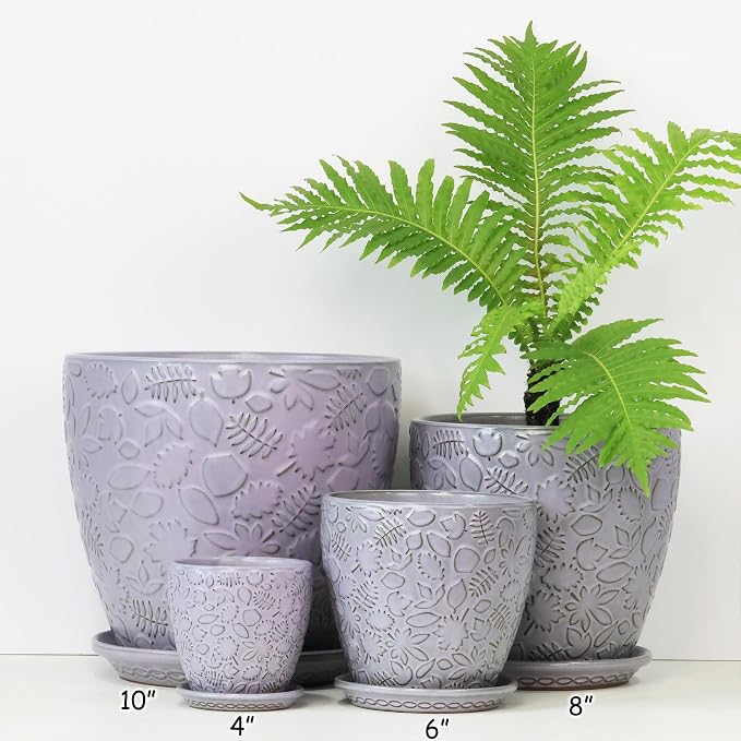 6 Inch Retro Ceramic Planter Set of 2 - Image 6