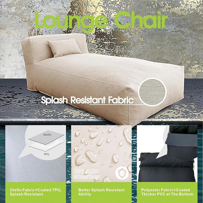 Outdoor Bean Bag Lounger Chair, Big Comfy Outdoor Daybed - Image 4