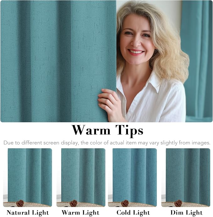 H.VERSAILTEX Linen Blackout Curtains Durable Thick Textured Linen Look 100% - Image 6