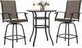 NUU GARDEN 3 Piece Patio Bar Set, Textilene Bar Stools Set, All Weather Outdoor by NUUGARDENCORPORATION