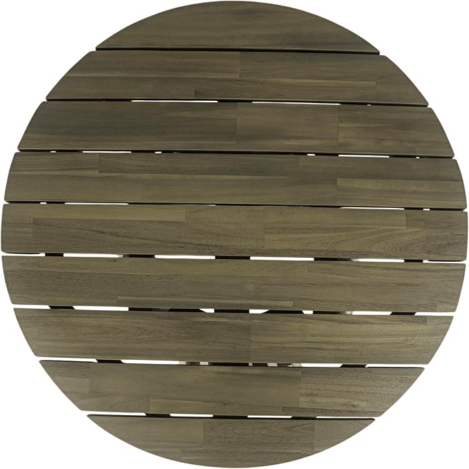 Merax Patio Outdoor Acacia Wood Round Coffee Table - Image 3