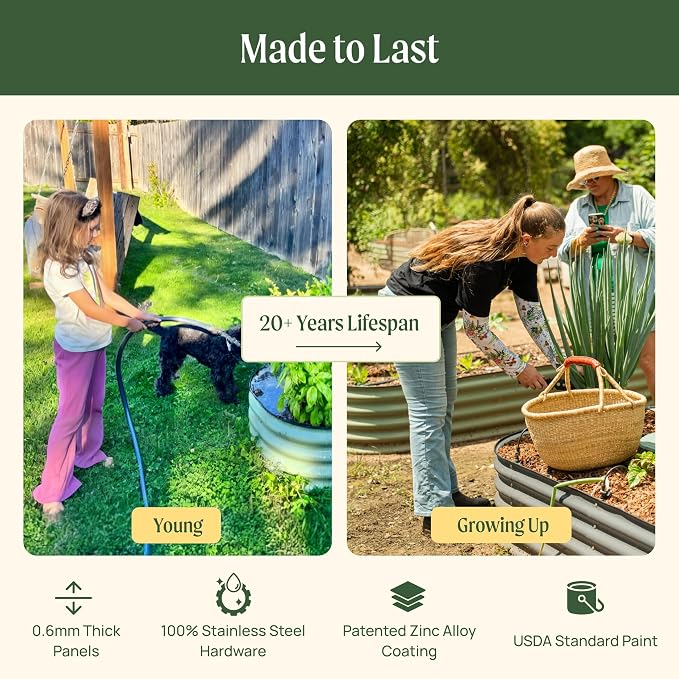 32" Extra Tall Raised Garden Bed Kits, 3.5 x 6.5 x 2.7ft Deep Root 9 in 1 - Image 7