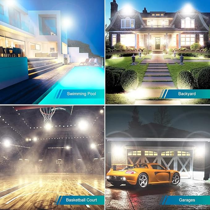 3 Pack 150W LED Flood Light Outdoor, Super Bright Exterior Security Light - Image 8