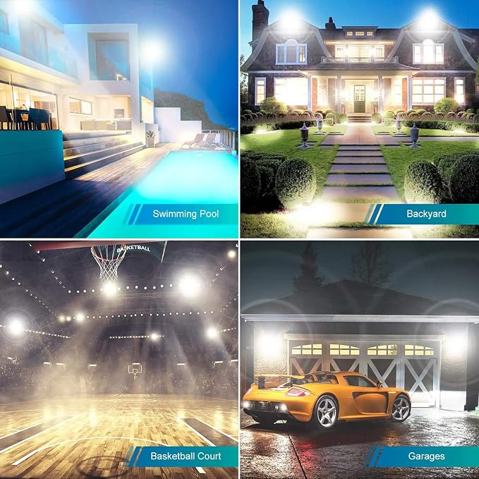 3 Pack 100W Led Flood Lights Outdoor, Super Bright 11600LM Security Lights - Image 5