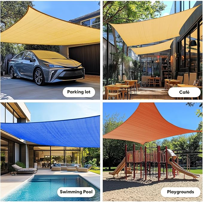 Quictent 20x16ft Rectangular Sun Shade Sail 185G HDPE Canopy 98% UV Block - Image 3
