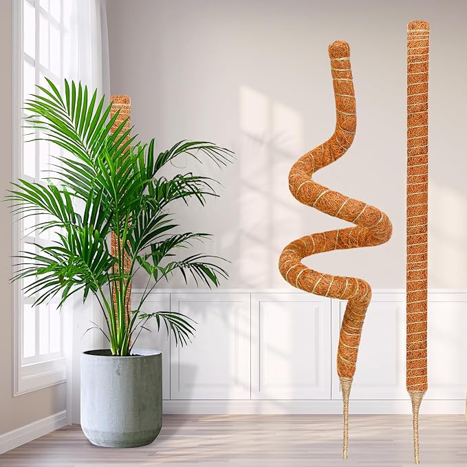 4 Pack 39 Inch Moss Pole Monstera Plant Support, Coir Moss Poles - Image 4