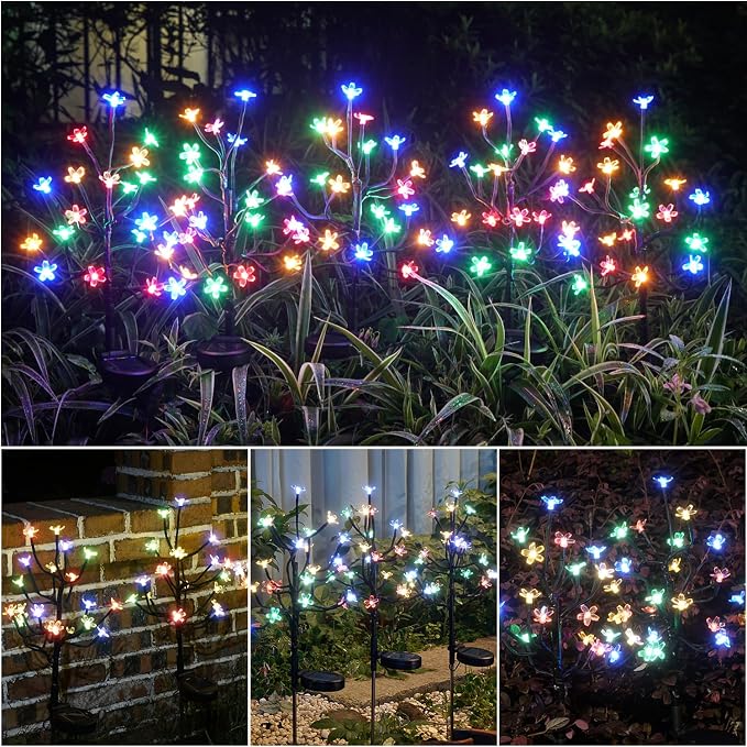 Solar Garden Lights Garden Decor, Solar Flowers Outdoor Decorative, Pathway - Image 7
