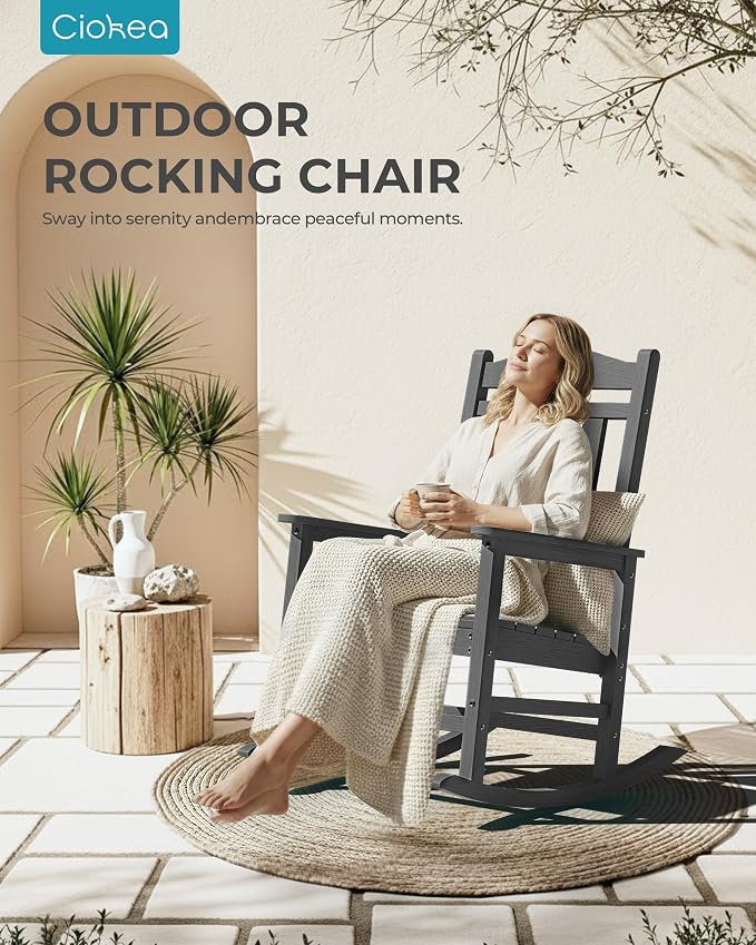 Ciokea Oversized Outdoor Rocking Chairs Set of 2, 380lbs Heavy-Duty Large Patio - Image 8
