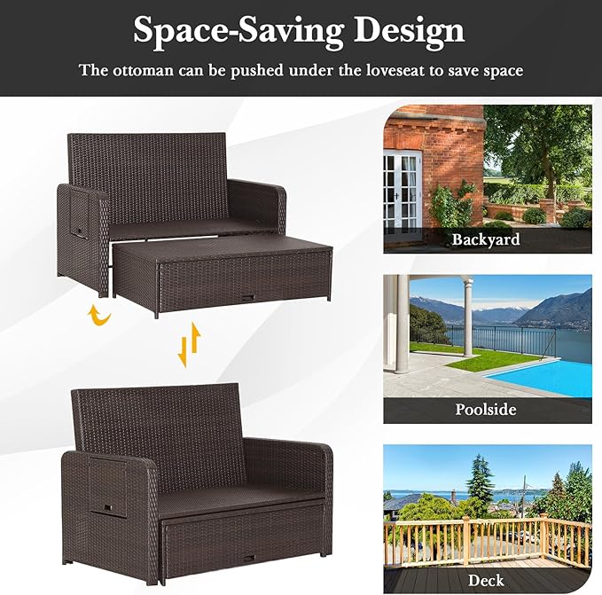 RELAX4LIFE Wicker Patio Outdoor Daybed - Image 9