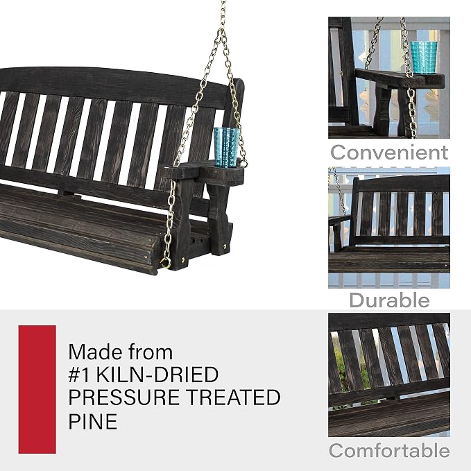 Amish Casual Heavy Duty 800 Lb Mission Treated Porch Swing - Image 5