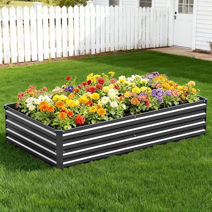 Vengarus 2 Pack 9x3x1FT Galvanized Raised Garden Bed Kit, Outdoor Metal Planter - Image 8